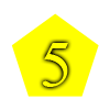 Five, pentagon, yellow